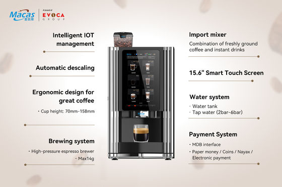 Paslanmaz çelik 304 ticari kahve espresso satış makinesi 57Kg