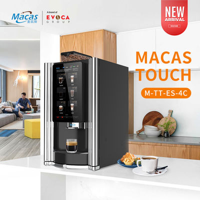 Dokunmatik ekran 9 İçecek Satıcı Makinesi Sıcak içecek severler için taze öğütülmüş Cappuccino Latte Mocha Çayı