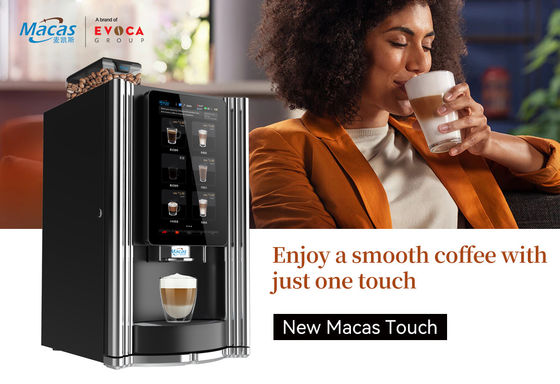 MACAS 15.6 inçlik dokunmatik ekran otomatik espresso satış makinesi 220V 50Hz